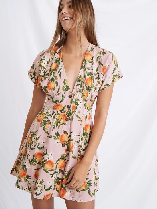 Marine Layer Dresses & Skirts - Marine Layer Camila Dress Orange Fruit Print Mini S